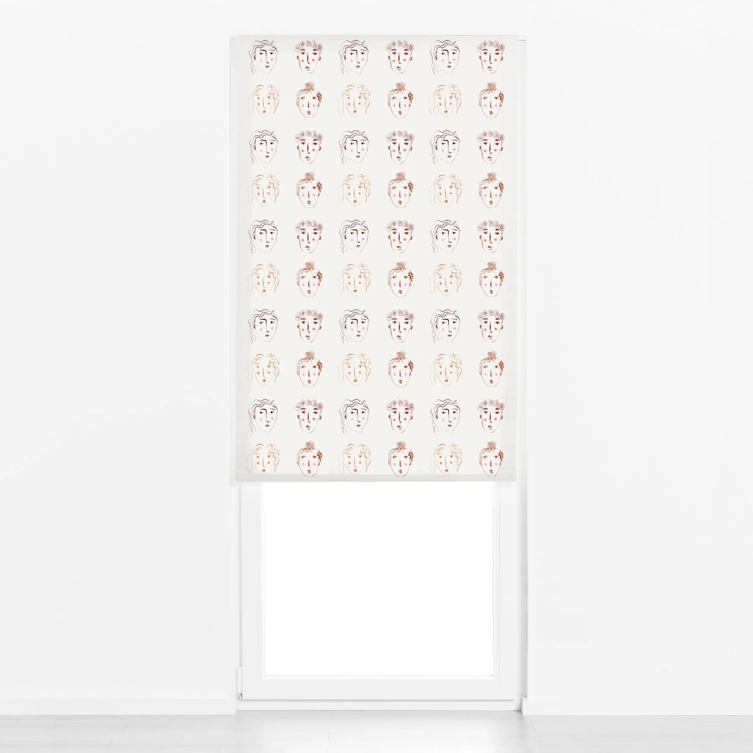 Raffrollo Malerei Gesichter Kreide - Liebe, Romantik & Pride, Sommer, Retro & Vintage - von „Sophie Augustin Illustration"; ...