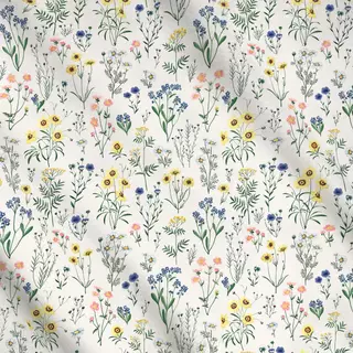 Meterware Wild Flowers Offwhite