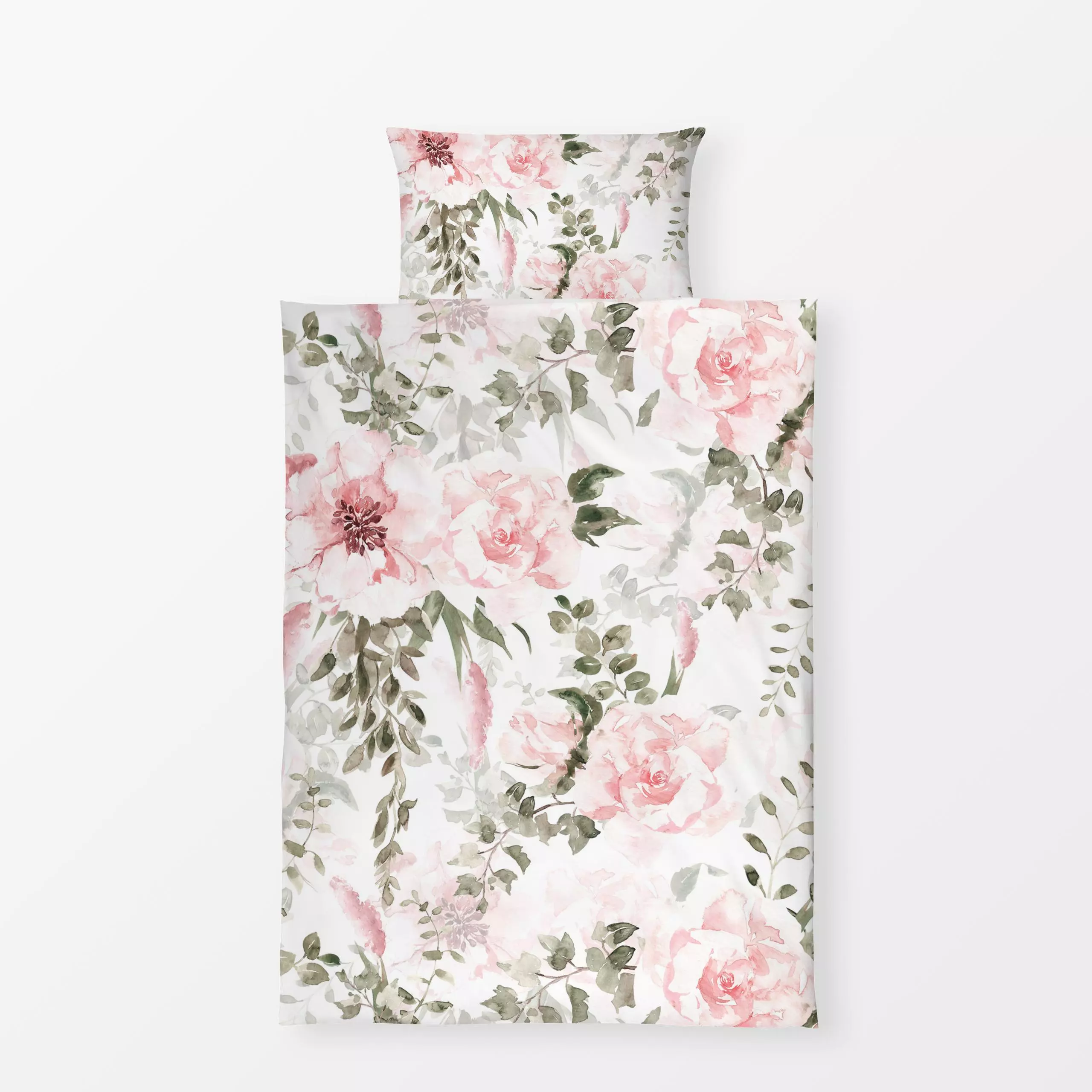 Bettwäsche Rosen und Blüten Ranken - Blumen & Florales, Sommer - von „Uta Naumann“; boho, Muster, Wasserfarben, skandinavisc...