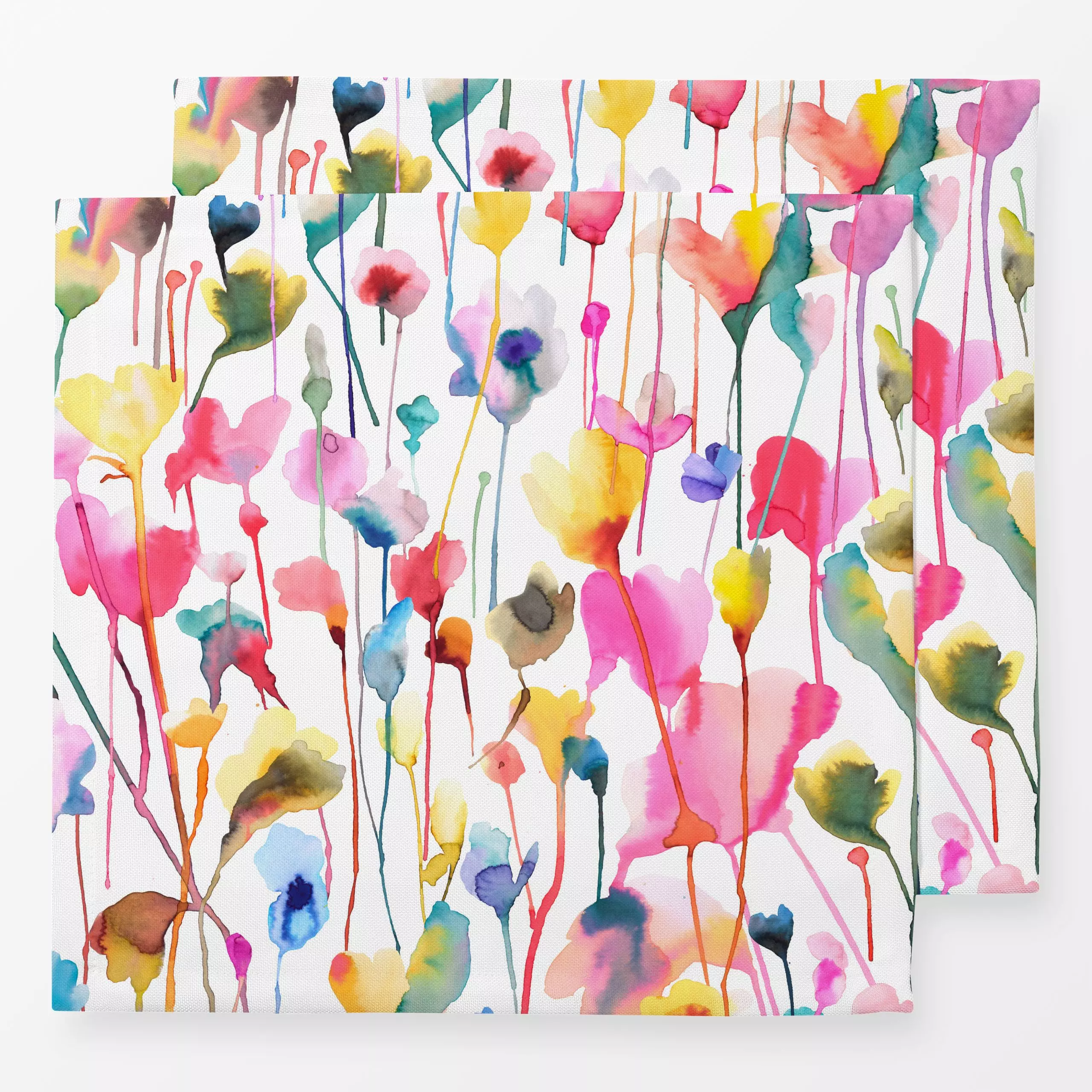 Servietten Wilde Sommerblumen - Blumen & Florales, Frühling, Sommer - von „Ninola Design “; Aquarell, Blumen, Rosen, Floral,...