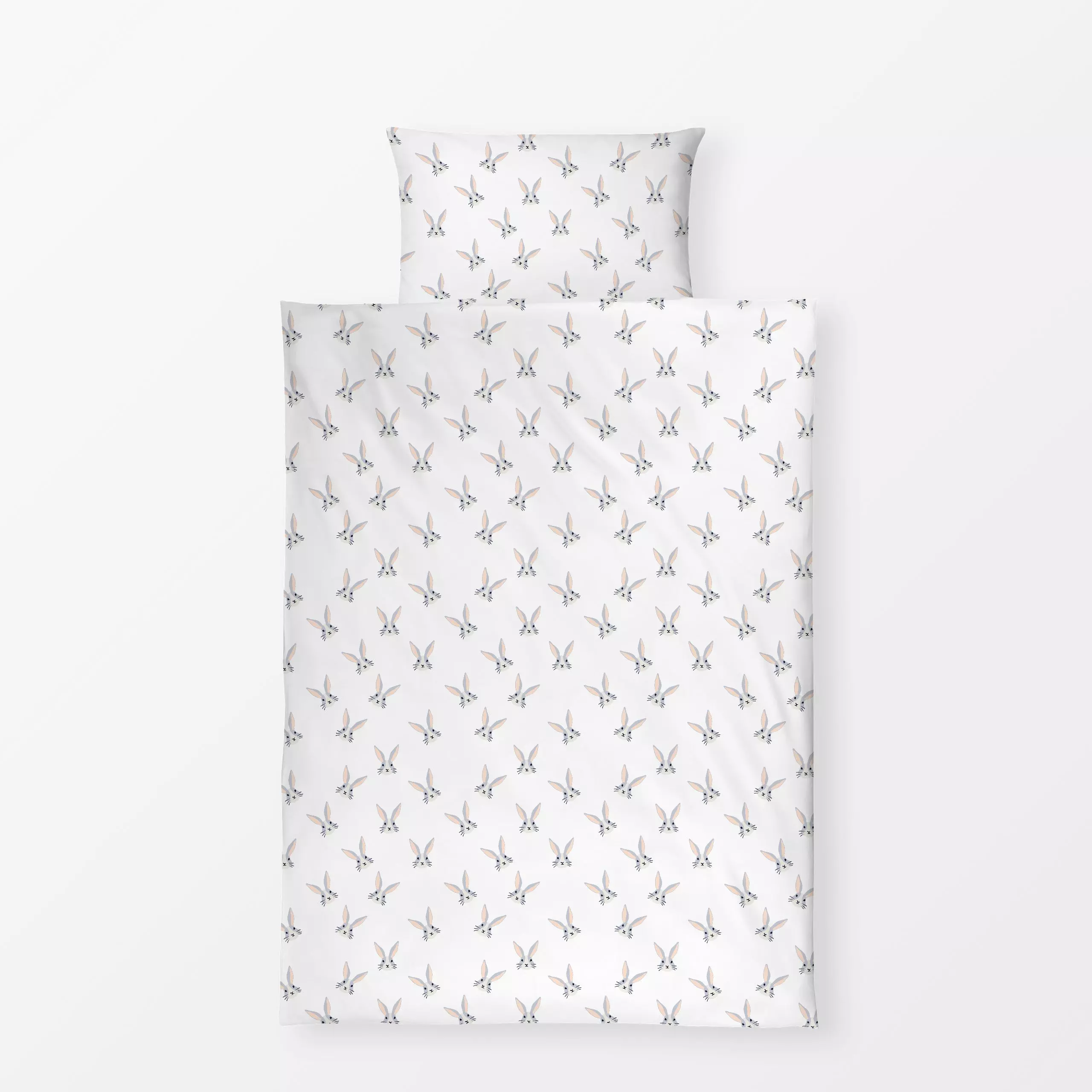 Bettwäsche Hasengesichter Osterhase - Frühling, Tiere, Anlässe, Ostern - von „Studio Kesse"; Hase, Tiere, Kaninchen, Ostern,...