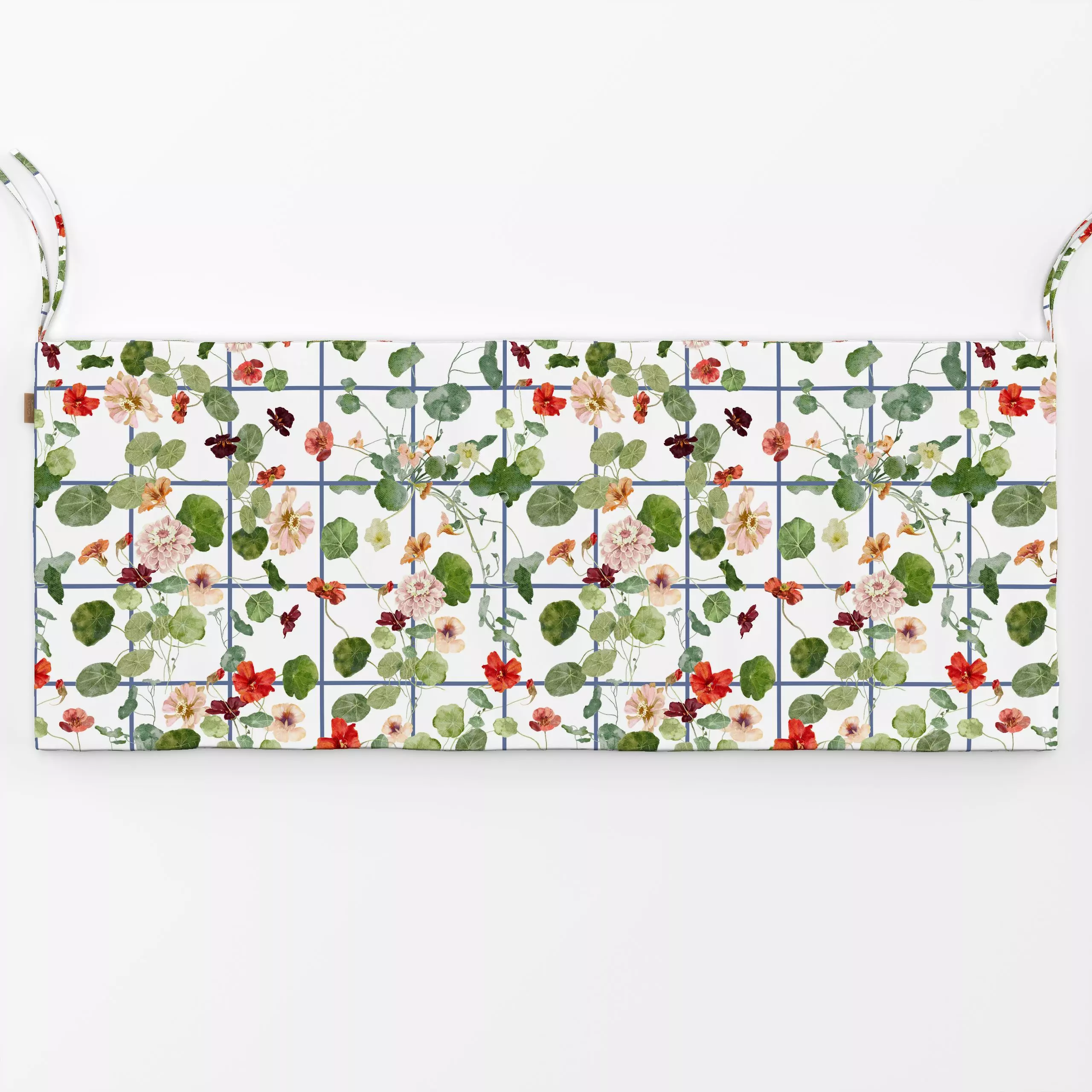 Bankauflage Karo Kapuzinerkresse Very Peri - Blumen & Florales, Symbole & Muster - von „Uta Naumann"; Blumen, Garten, Blüten...