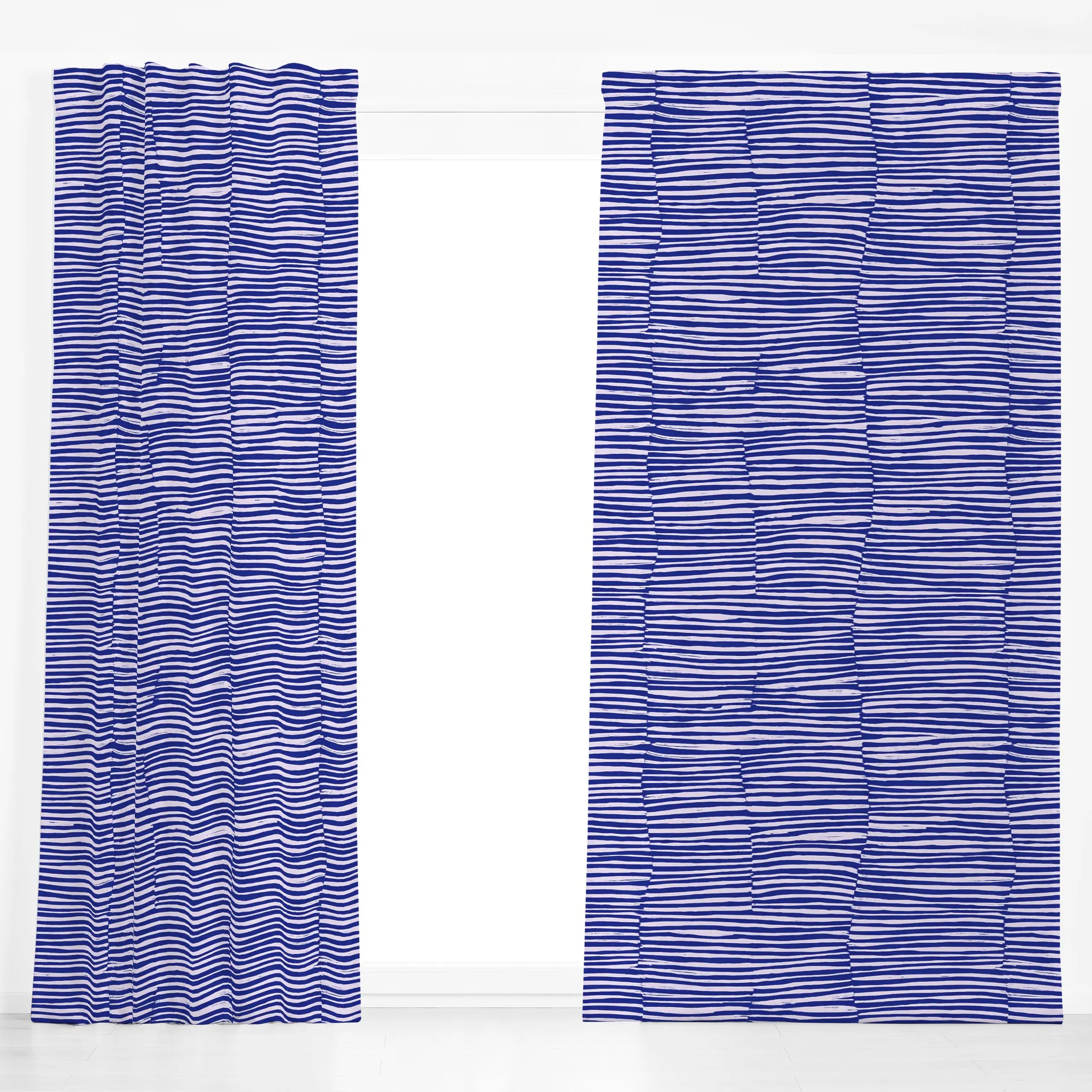 Dekovorhang Geradlinigkeit blau - Sommer, Symbole & Muster, Aktion - von „Malou Studio"; boho, hippie, Muster, minimal, lini...