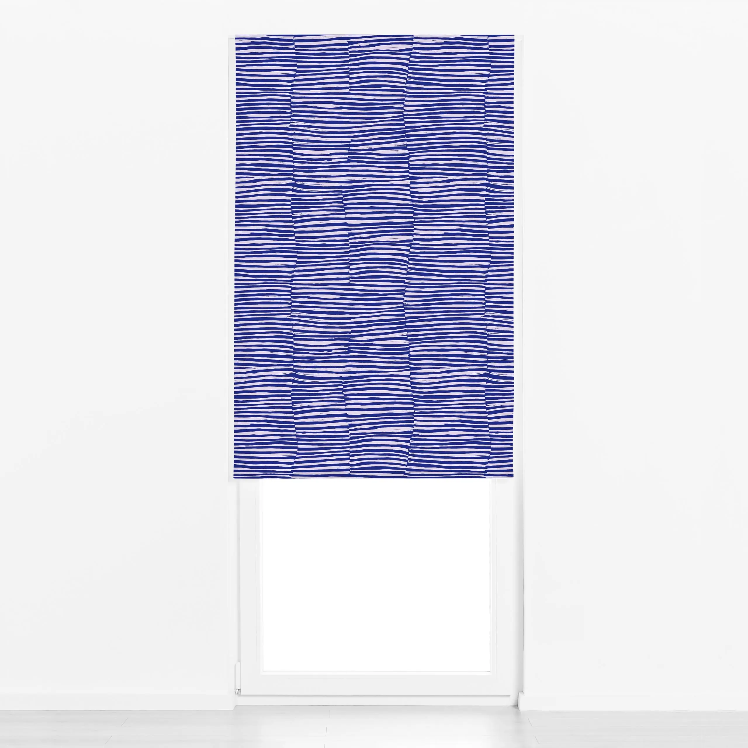 Raffrollo Geradlinigkeit blau - Sommer, Symbole & Muster, Aktion - von „Malou Studio"; boho, hippie, Muster, minimal, linie,...