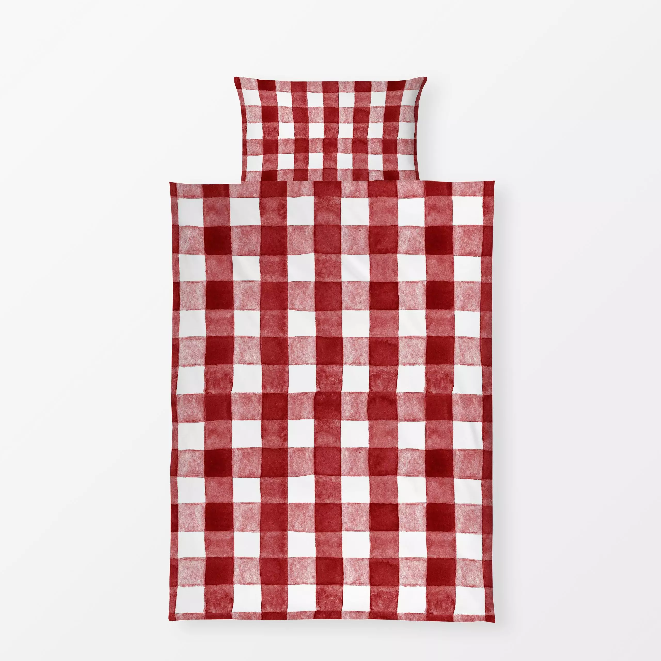 Bettwäsche Cottage Christmas Karo Rot - Weihnachten, Winter, Symbole & Muster - von „Monika Strigel"; Weihnachten, Karo, xma...