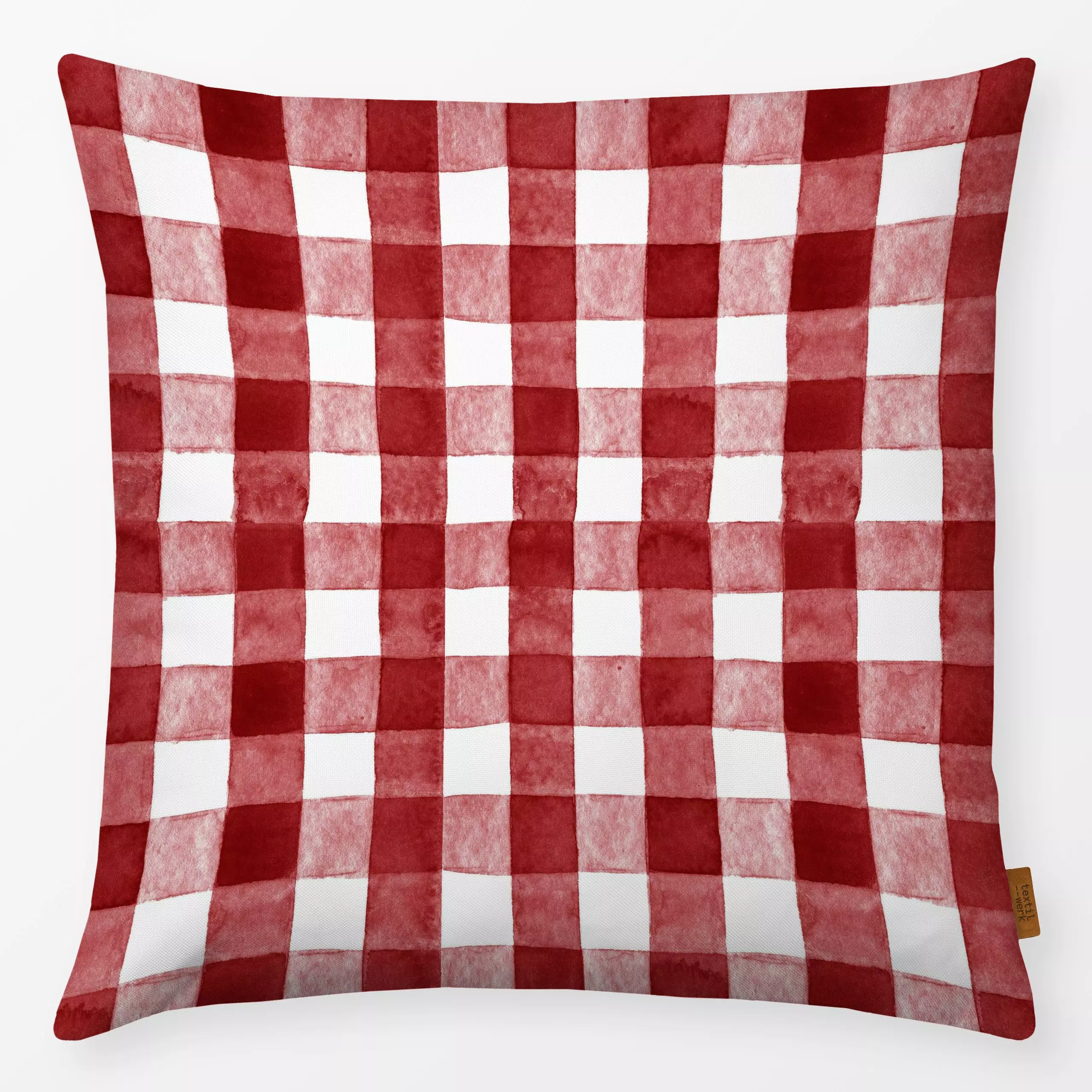 Kissen Cottage Christmas Karo Rot - Weihnachten, Winter, Symbole & Muster - von „Monika Strigel"; Weihnachten, Karo, xmas, k...