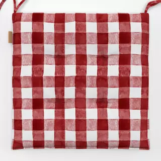 Sitzkissen Cottage Christmas Karo Rot