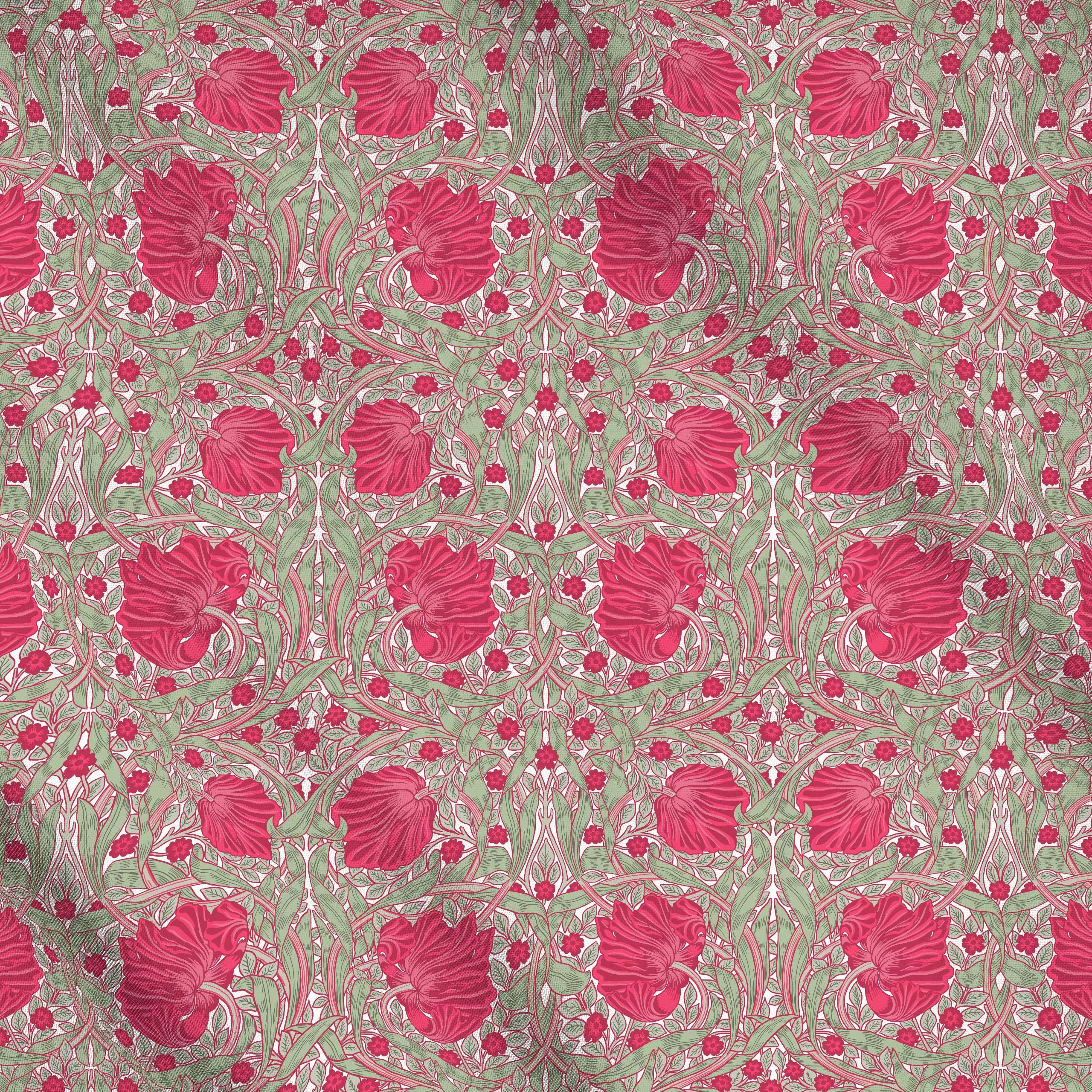 Meterware Pimpernel Viva Magenta - Blumen & Florales, Symbole & Muster, Retro & Vintage - von „Uta Naumann"; floral, vintage...