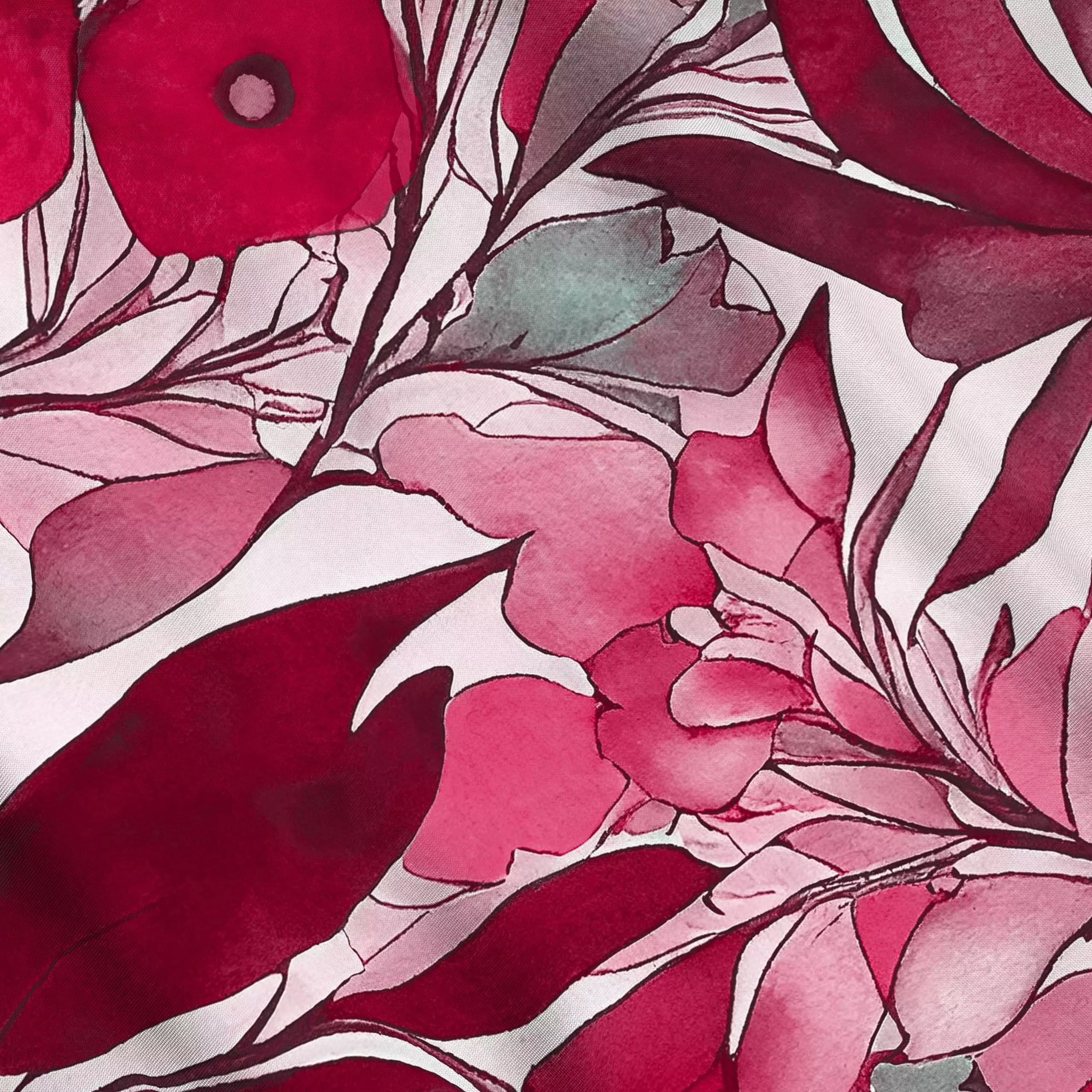 Meterware Red Fantasy Summer Garden, Blumen, von Andrea Haase