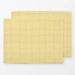 Tischset Karierte Wellen Gelb