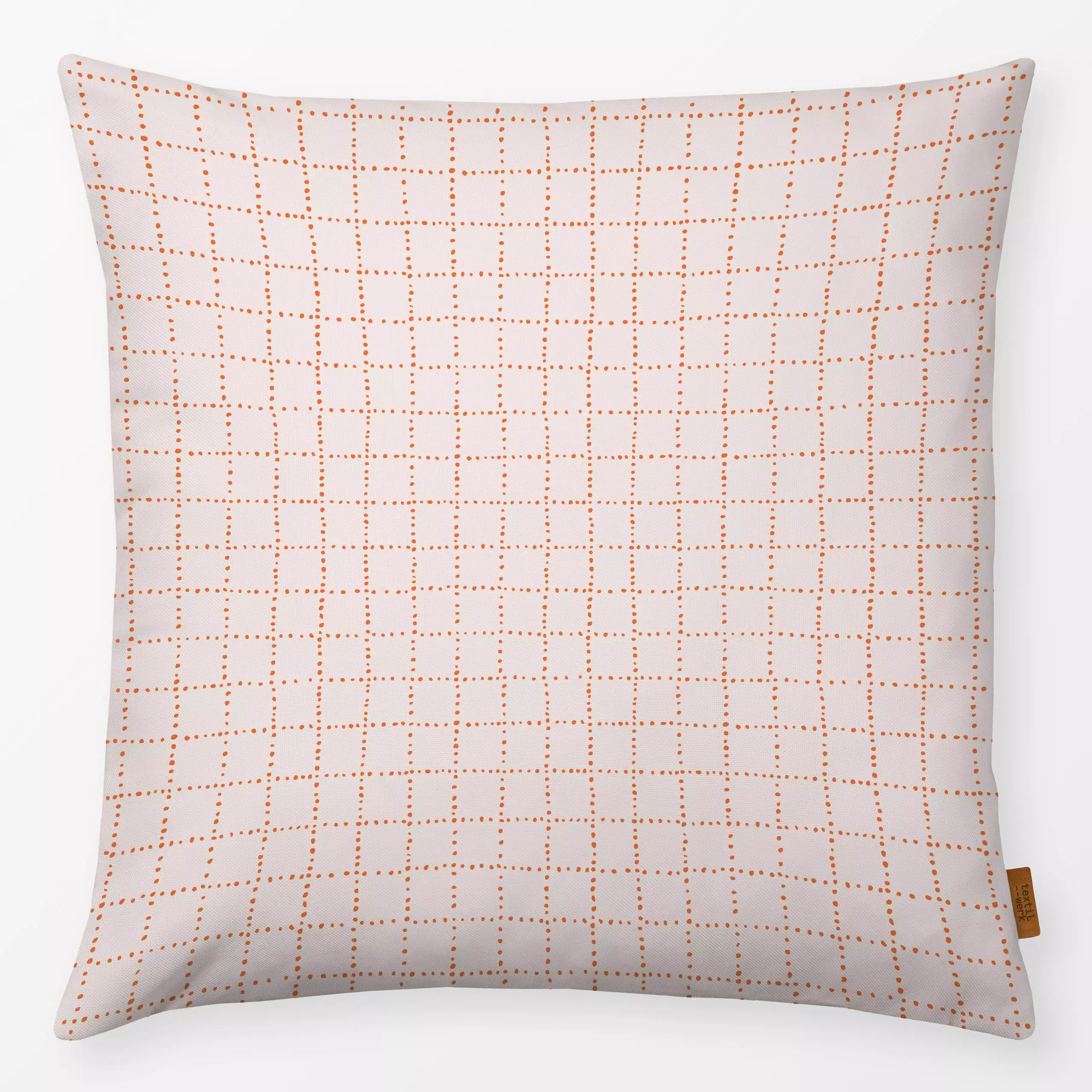 Kissen Dotty Grid rosa - Symbole & Muster - von „Kathrin Woo"; Muster, abstrakt, Punkte, rosa, kleingemustert, Geometrisch, ...
