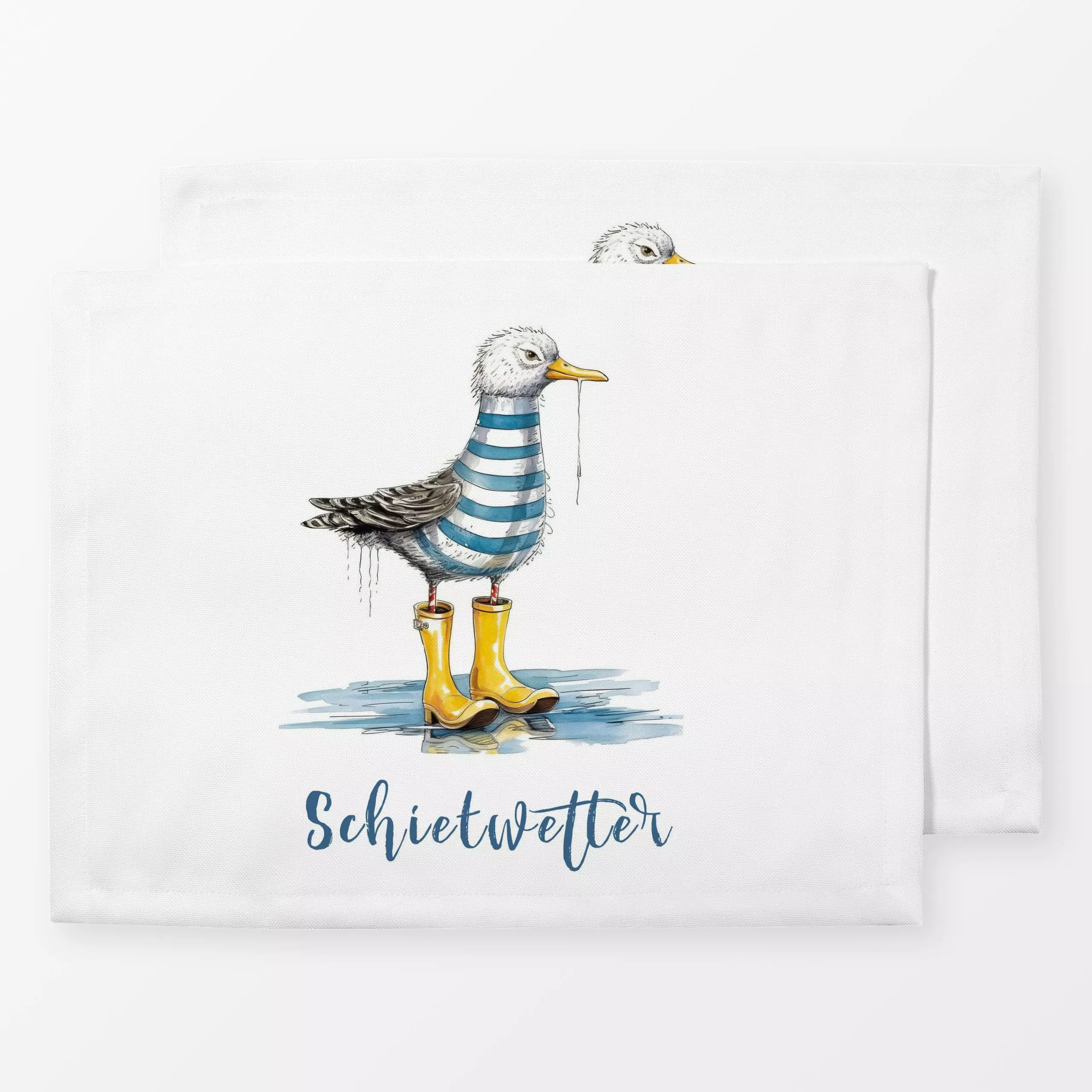 Tischset Schietwetter - Tiere, Sprüche & Schriftzüge - von „Uta Naumann"; Sommerblumen, Vogel, Möve, Herbst, Regen, Wetter, ...