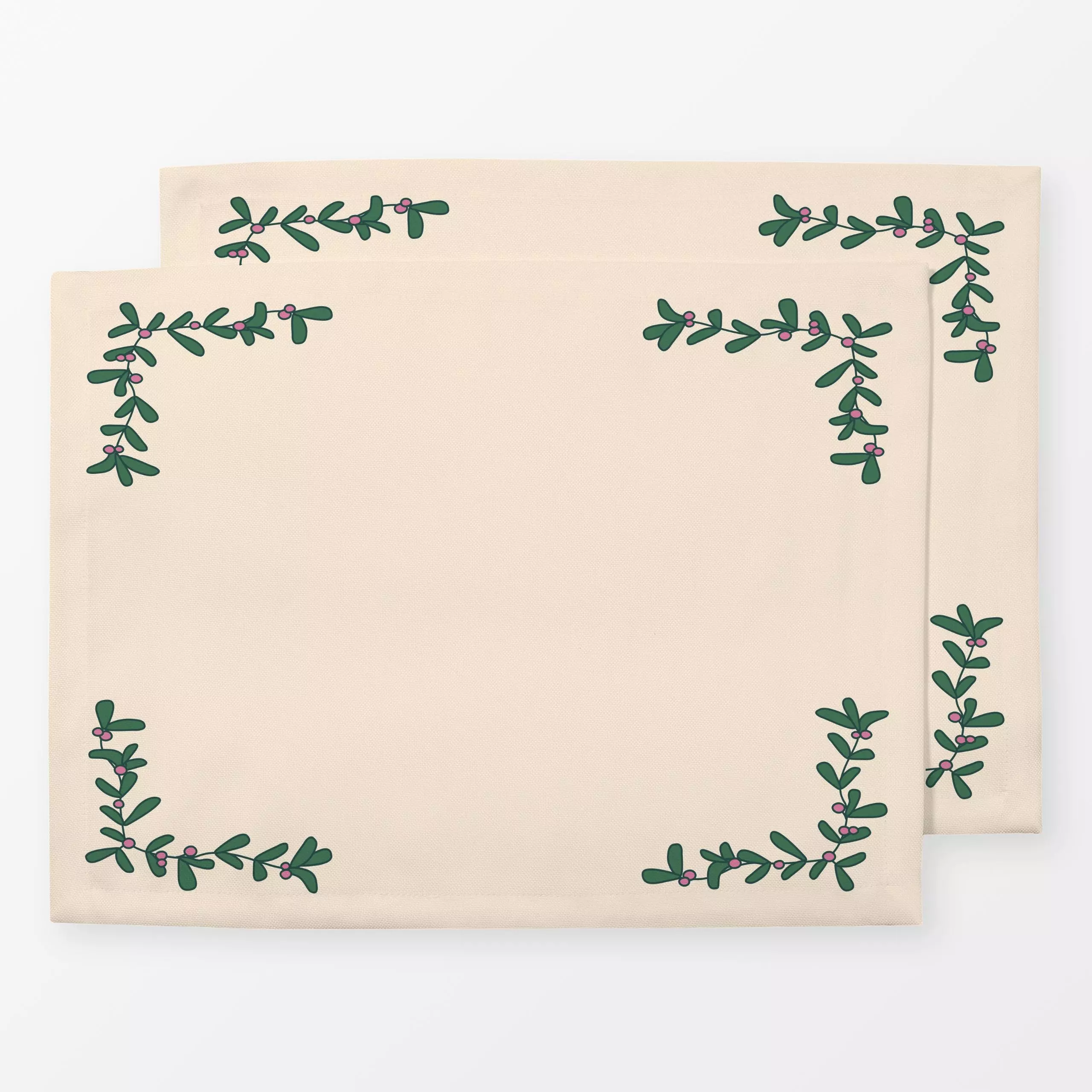 Tischset Tischset Mistelzweige - Weihnachten - von „Karen Menzenbach"; Zweige, Weihnachten, mistel, Mistelzweig, weihnachtli...
