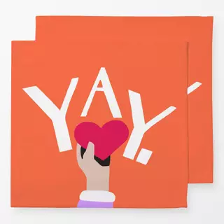 Servietten Frauen und YAY orange