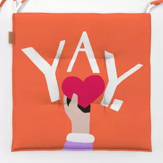 Sitzkissen Frauen und YAY orange