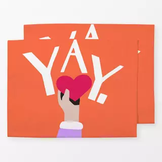 Tischset Frauen und YAY orange