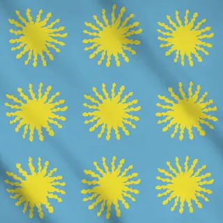 Meterware Sonne Gelb Blau