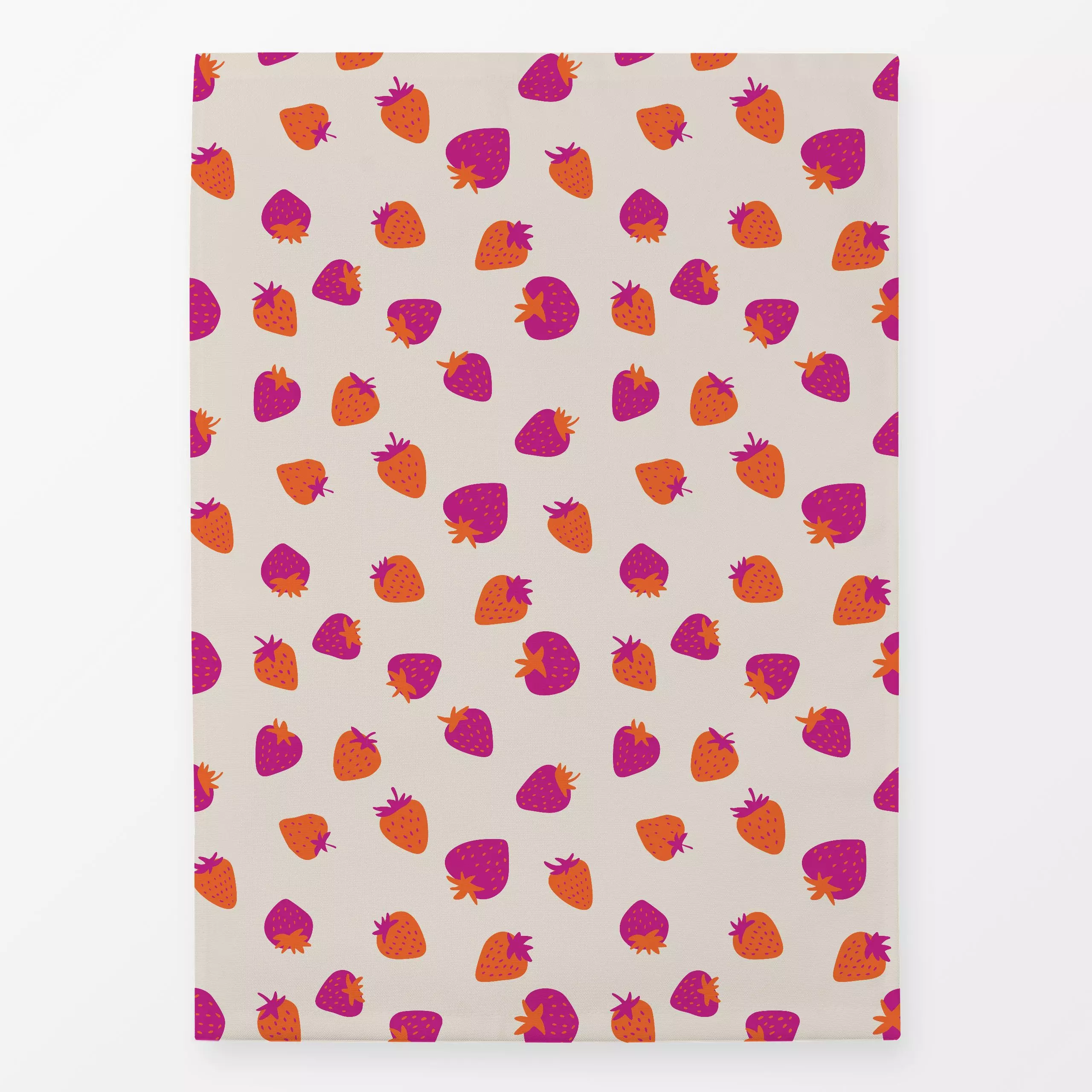 Geschirrtücher Erdbeeren Muster pink orange - Sommer, Symbole & Muster, Früchte - von „Carolin Vonhoff"; Obst, Garten, Orang...