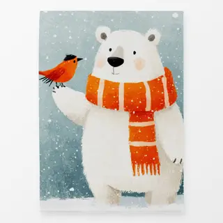 Geschirrtücher Winter Freunde Bär Vogel