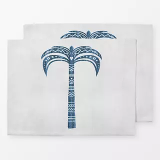 Tischset Palm Tree Tribal denim blue