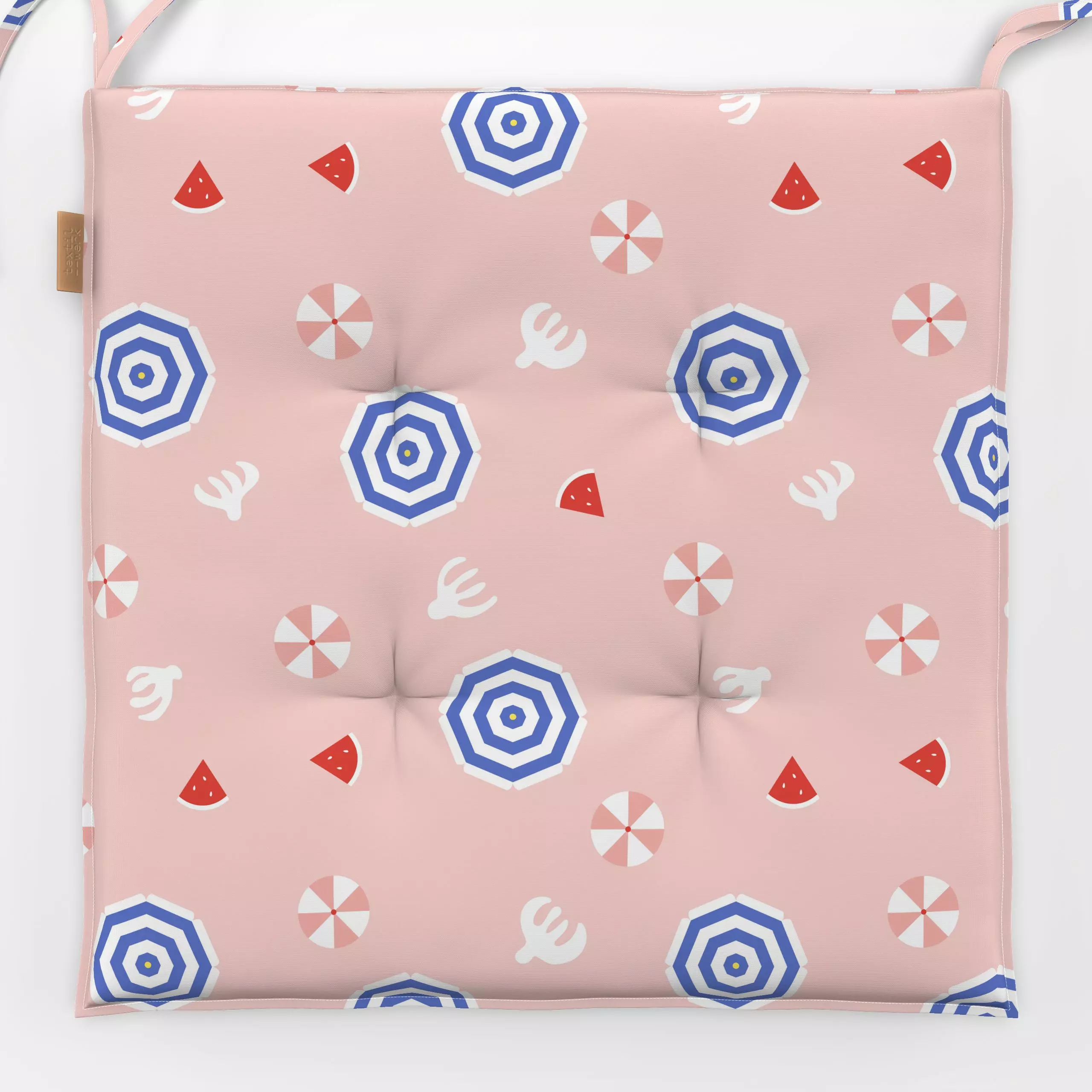 Sitzkissen Enjoy and Play Pattern - Sommer, Symbole & Muster - von „Jana Moßmann"; Strand, Urlaub, summer, pattern, Summerfe...