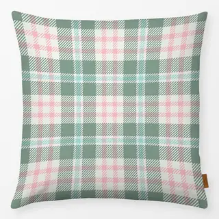 Kissen Tartan Plaid hellgrün rosa