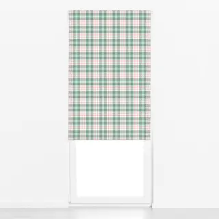 Raffrollo Tartan Plaid hellgrün rosa