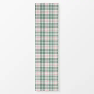 Tischläufer Tartan Plaid hellgrün rosa