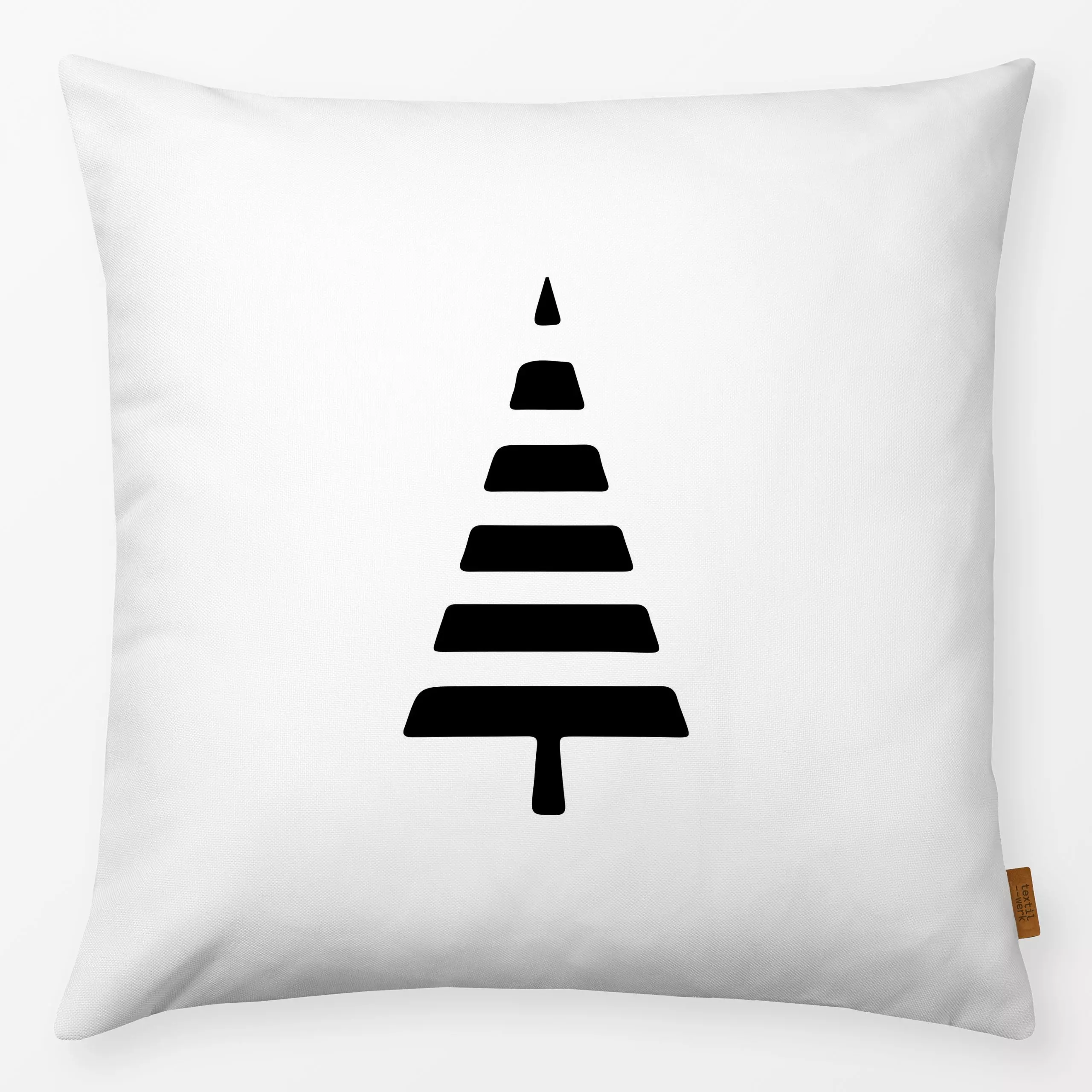 Kissen Nordic Noel Schwarz Weiß II - Weihnachten - von „Andrea Haase"; skandinavisch, Bäume, Minimalismus, modern, Silhouett...