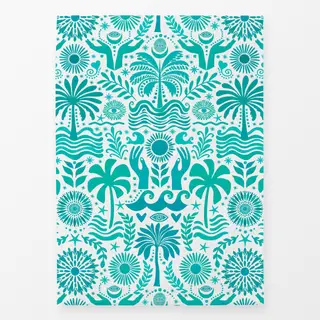 Geschirrtücher Boho Beach Türkis Weiss
