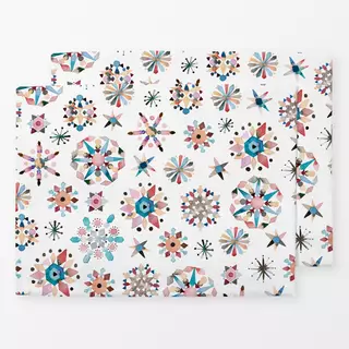 Tischset Winter Snow Stars Crystals Red