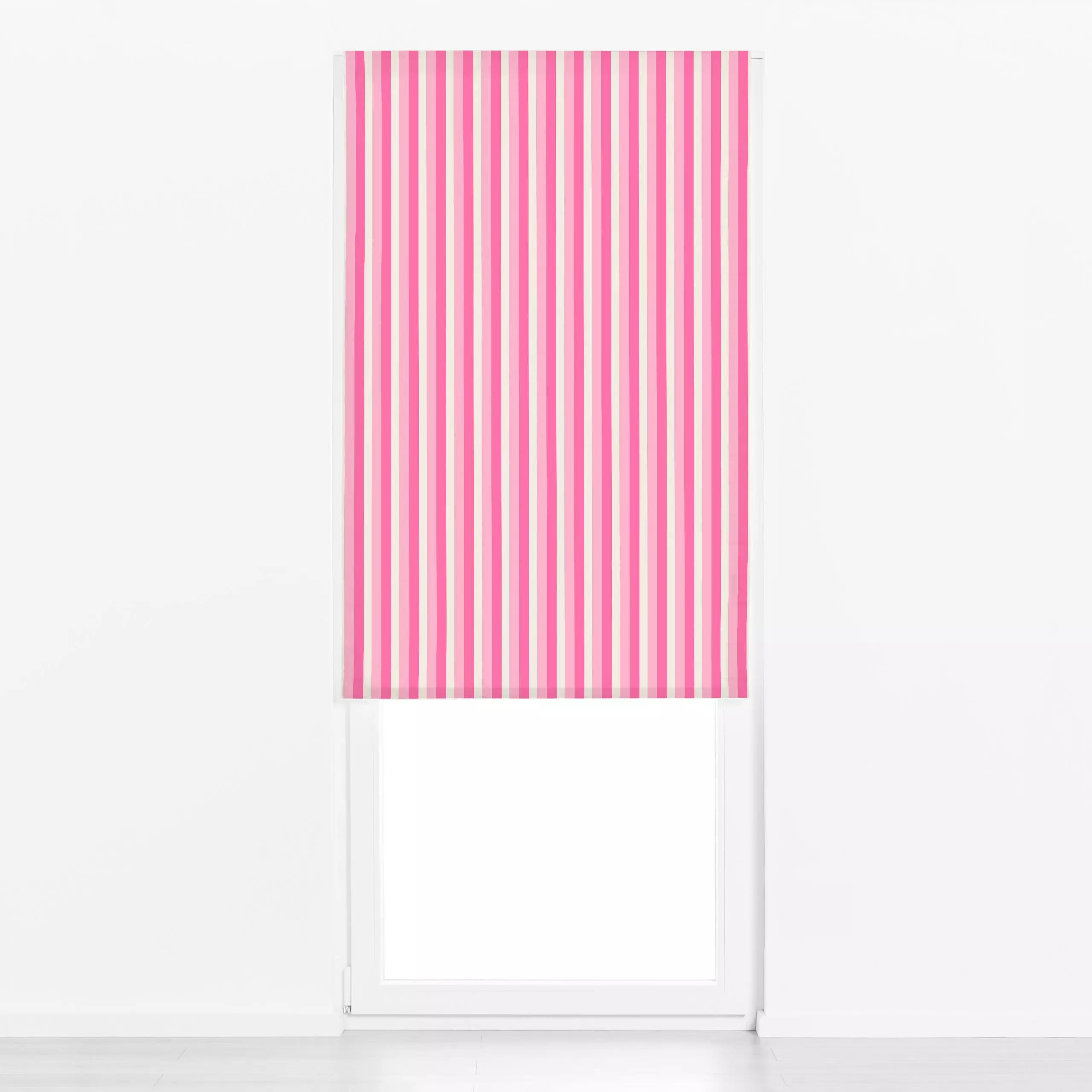 Raffrollo Stripes Pink Pink Beige - Sommer, Symbole & Muster - von „textilwerk"; Illustration, Sommer, trend, pink, Stern, b...
