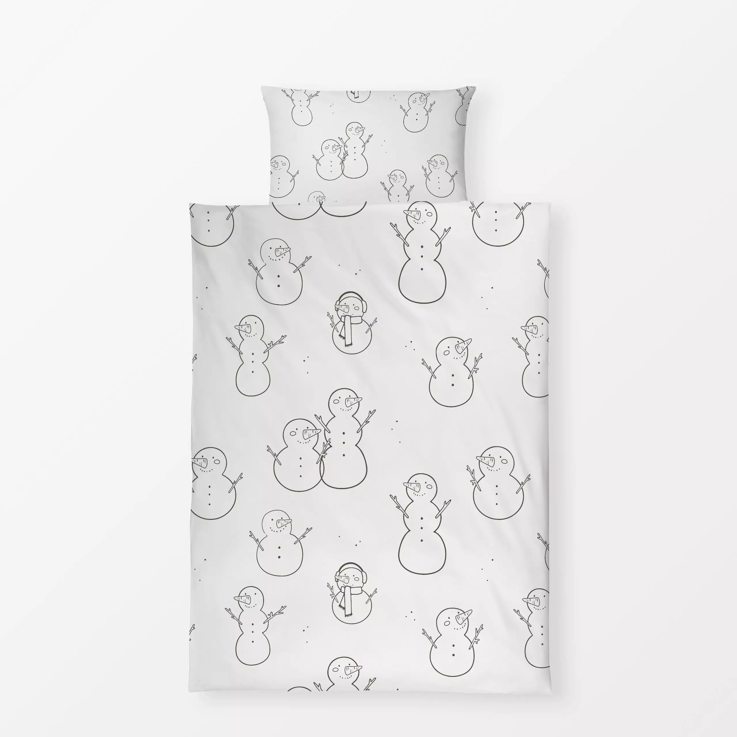 Bettwäsche Snowman Pattern - Weihnachten, Winter - von „Kruth Design"; Weihnachten, Kinderzimmer, weihnachtlich, Kindermotiv...