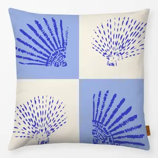 Kissen Jakobsmuschel blauweiss