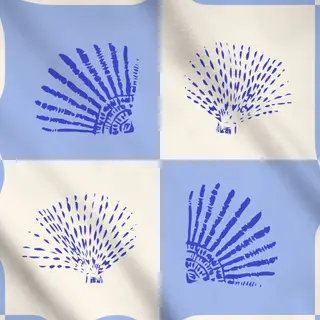 Meterware Jakobsmuschel blauweiss