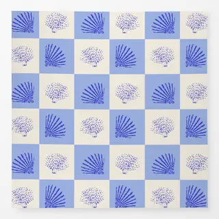 Tischdecke Jakobsmuschel blauweiss