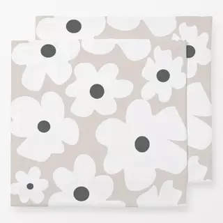 Servietten Weiße Blumen Auf Beige