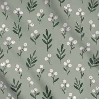 Meterware Winterbeeren hellgrün