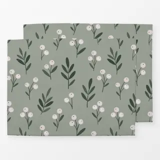 Tischset Winterbeeren hellgrün