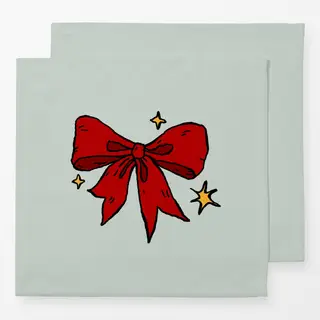Servietten Red Christmas Ribbon