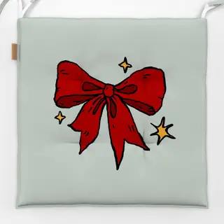 Sitzkissen Red Christmas Ribbon