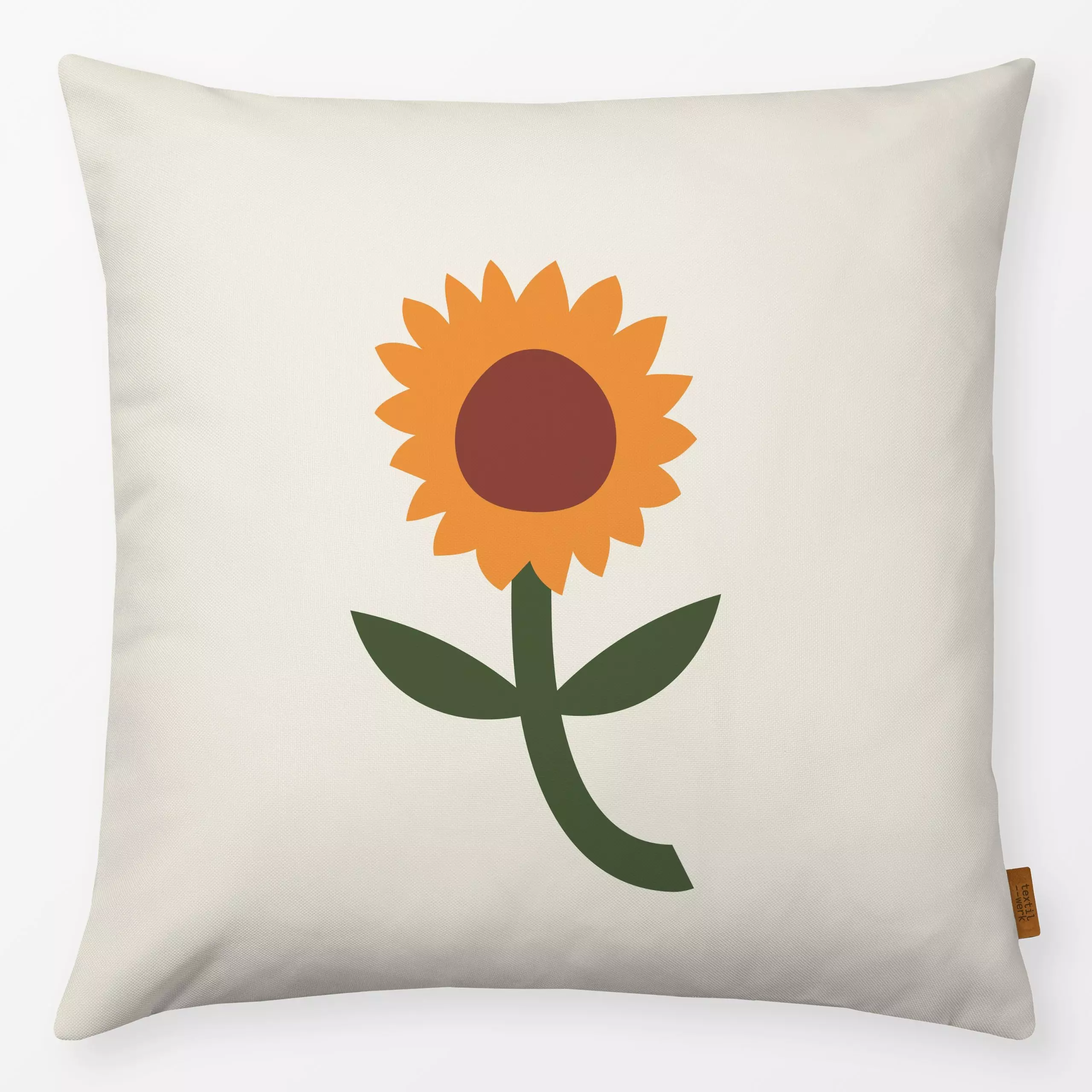 Kissen Sunflower Orange - Blumen & Florales, Herbst - von „Jana Driver"; Blumen, Sonne, sonnenblumen, Herbst, Herbstdeko, he...