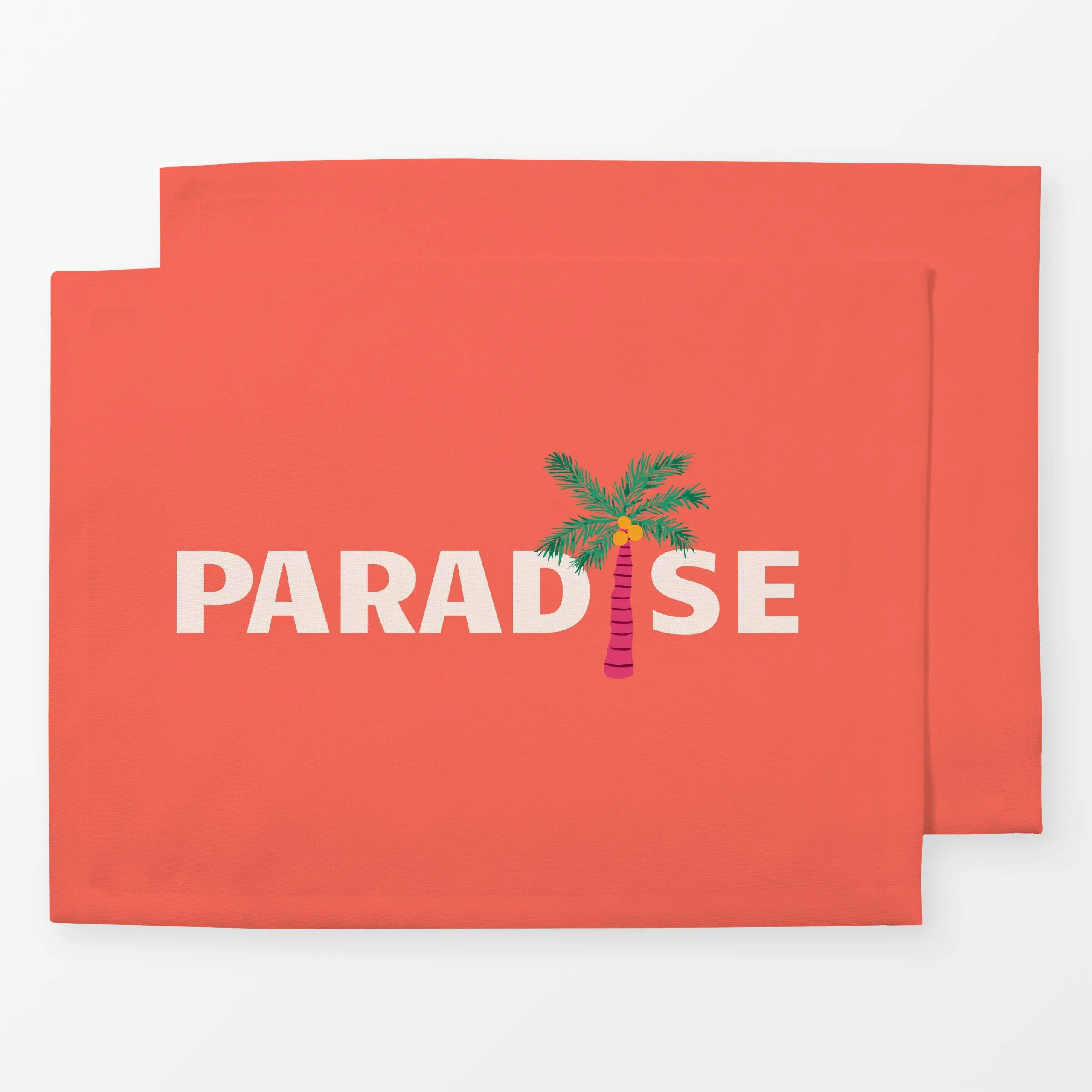 Tischset Tropical Paradise coral, tropisch, Spruch, Sommer, von Karen Menzenbach