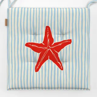 Sitzkissen Santorini Red Starfish Stripes
