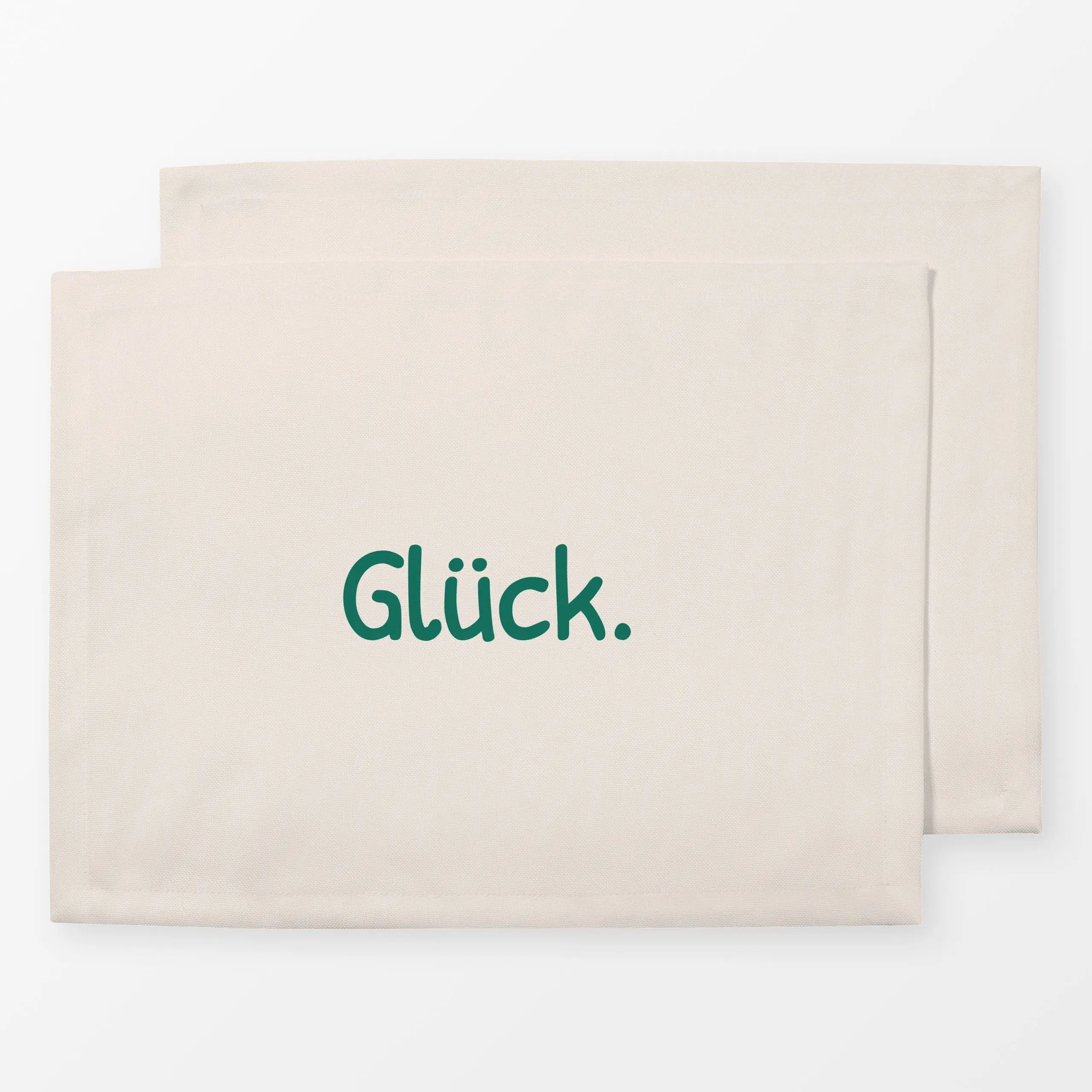 Tischset Glück beige, Spruch, von Karen Menzenbach