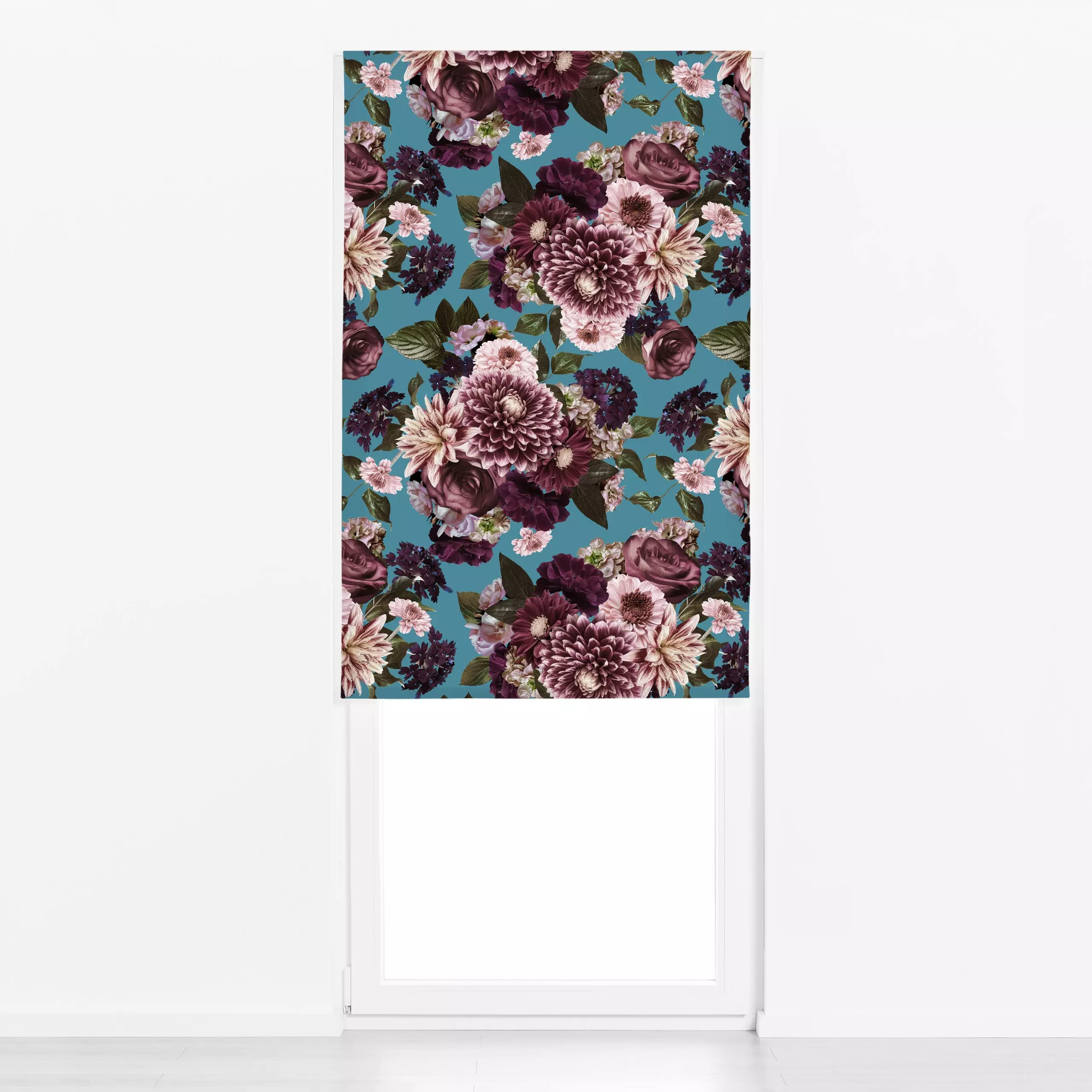Raffrollo Herbstblüten Muster - Blumen & Florales, Herbst - von „Uta Naumann"; boho, Muster, Natur, Blumen, Garten, Strauß, ...