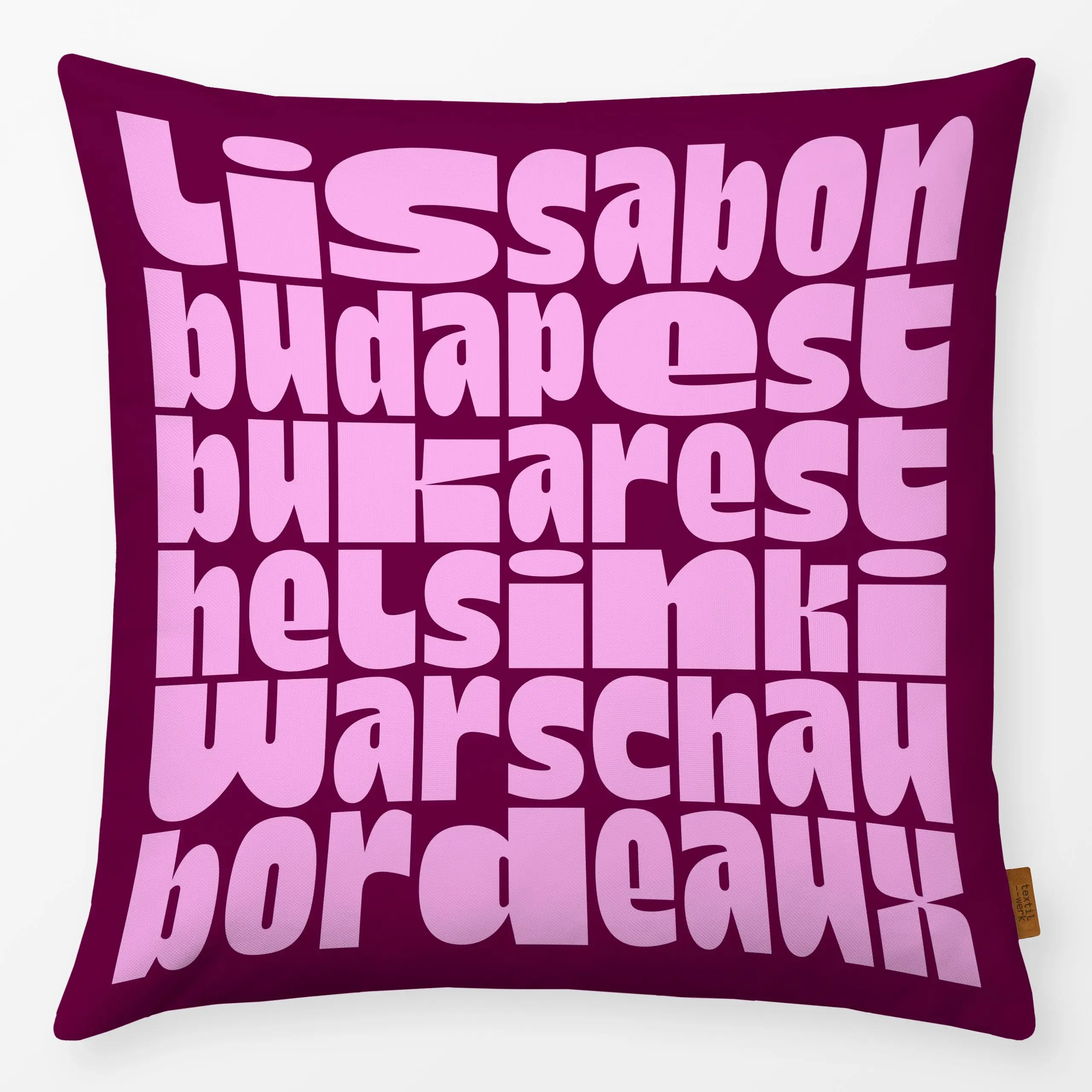 Kissen Lissabon bis Bordeaux - Städte & Länder, Reise - von „Studio Daniel Gremme"; bordeaux, Frankreich, Portugal, lissabon...