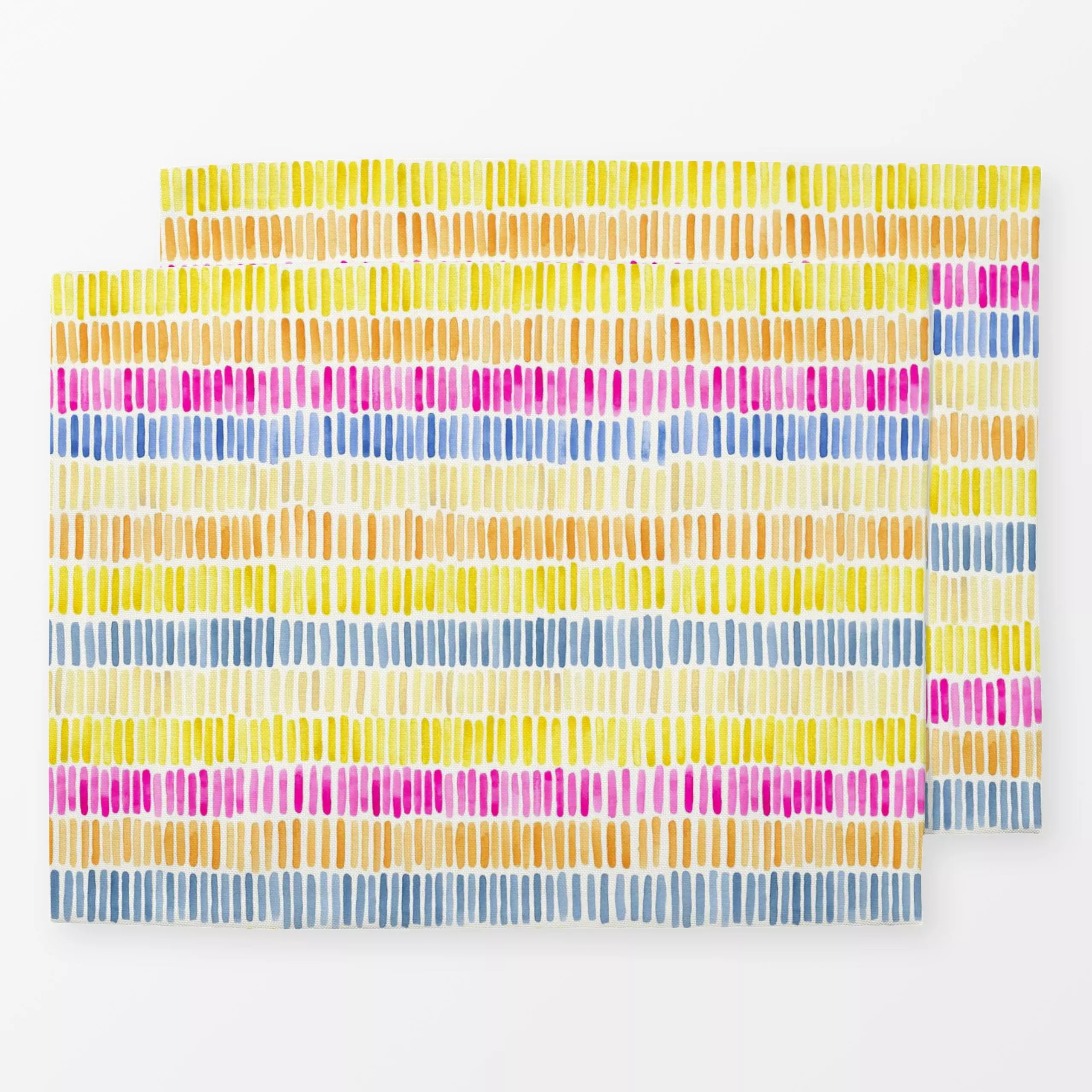 Tischset Summer Stripes - Symbole & Muster - von „Studio Salz"; Wasserfarben, Aquarell, Streifen, bunt, farbenfroh, studiosa...