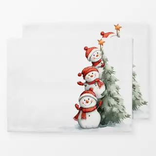 Tischset Schneemänner + Weihnachtsbaum