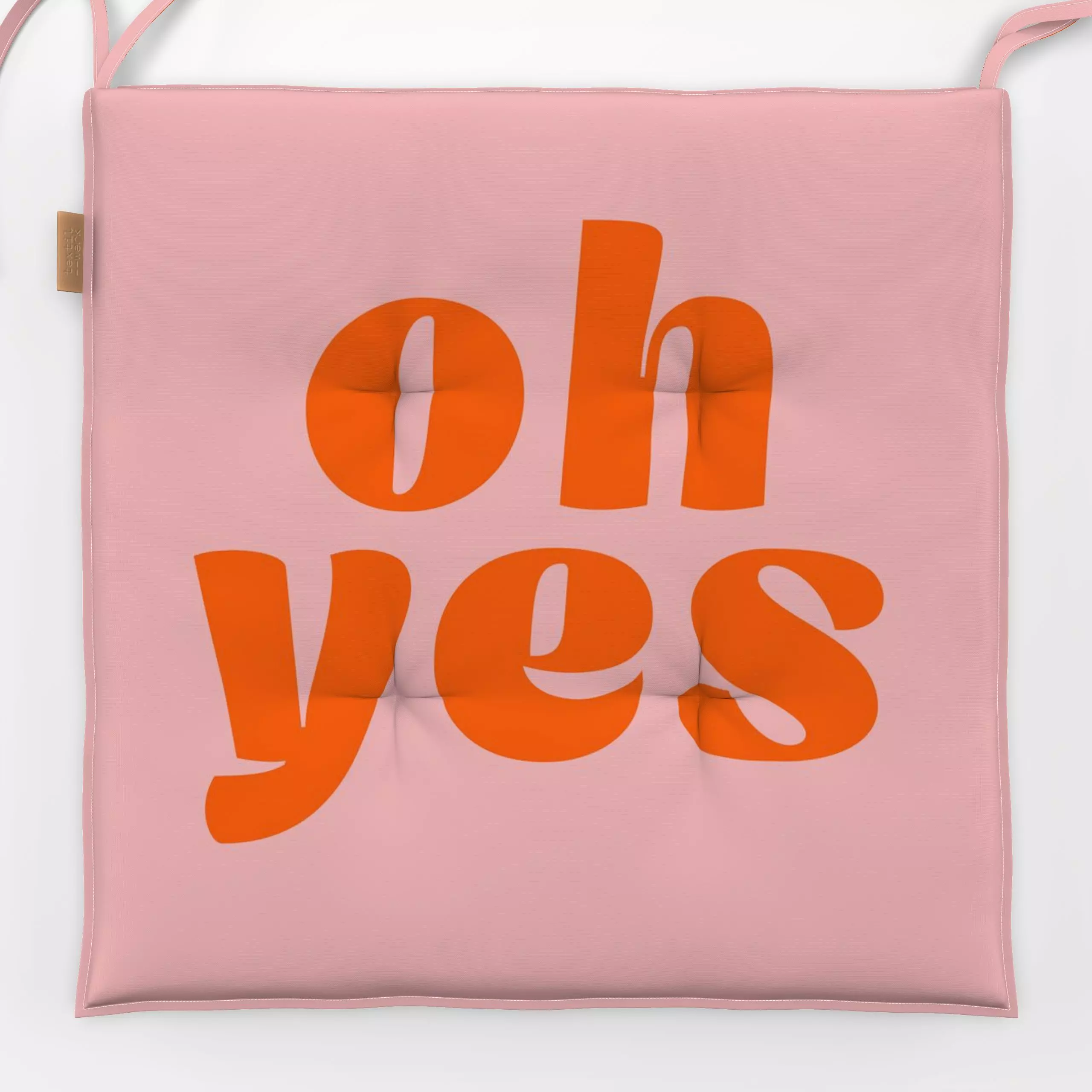 Sitzkissen Oh Yes - Sprüche & Schriftzüge, Anlässe - von „Maren Gross "; Zitate und Slogans, Hochzeit, pink, Geschenk, gesch...